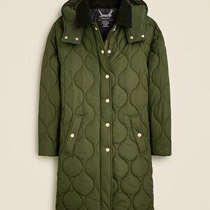 JCrew Stowe puffer jacket - rich olive - small - NWT